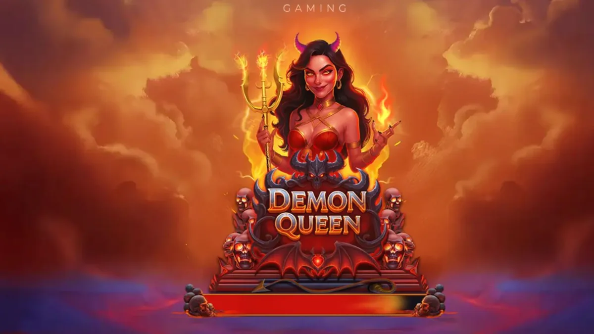 Tampilan visual slot Demon Queen dengan tema horor dan simbol buah